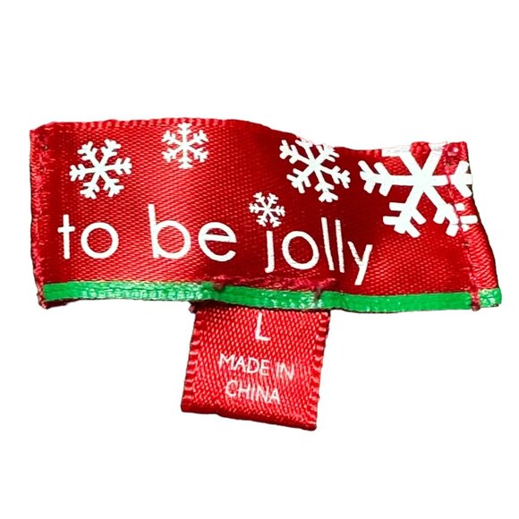 Elf Knit Christmas Sweater Womens Large Ribbed Crew Neck Striped Arms Top - Picture 6 of 11